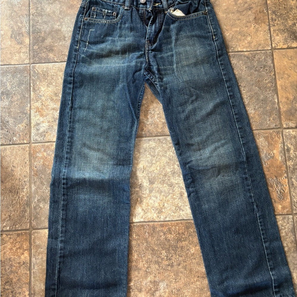 Levi's Blue Straight-Leg Jeans with Natural Fading